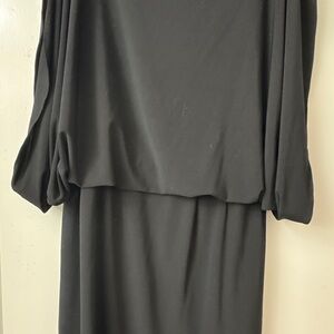 Jessica Simpson Black Cocktail Dress with 3/4 Bishop Sleeves